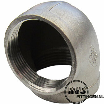 RVS Knie bi-bi 90⁰ 1/4"