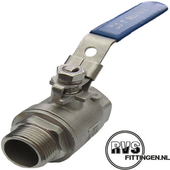 RVS Kogelkraan 2-delig bi-bu draad 1/4"