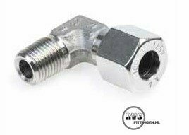 RVS Haakse Inschroefkpl   LR 10 mm - 1/2&quot;, 1.4571