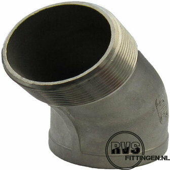 RVS Knie bi-bu 45⁰ 1/4&quot;