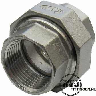 RVS Koppeling bi/bi con 1.1/2&quot;