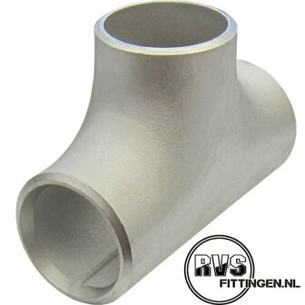 RVS T-stuk, 1.1/2&quot;, 48.26 x 3.68, ASTM A403, 316, gelast, SCH40s