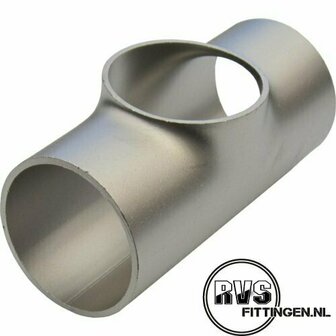 RVS T-stuk, 43.00 x 1.50 getrokken, korte hals, 304