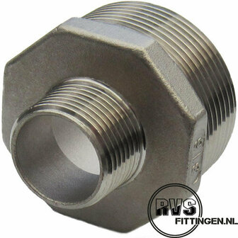 RVS Verloopnippel 1&quot;x1/2&quot;