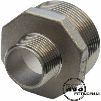 RVS Verloopnippel 1/2&quot;x1/4&quot;