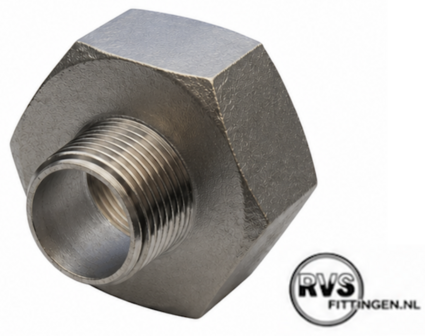 RVS Neg verloopring 1.1/2" x 1"