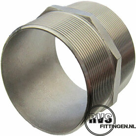 RVS Dubbele 6-k nippel 2.1/2"