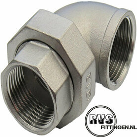 RVS Kniekoppeling bi-bi con 1/2"
