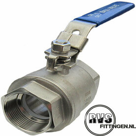 RVS Kogelkraan 2-delig bi-bi draad 3/8"