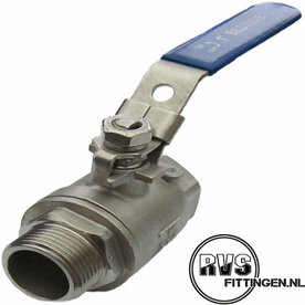 RVS Kogelkraan 2-delig bi-bu draad 3/4"