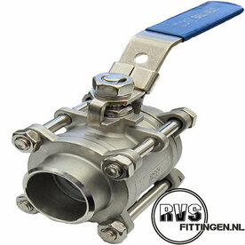 RVS Kogelkraan 3-delig FB LD las/las 1.1/4"