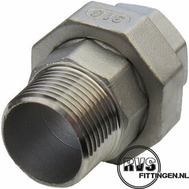 RVS Koppeling bi/bu con 3/8"