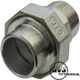 RVS Koppeling bu-las vlak 1.1/4"