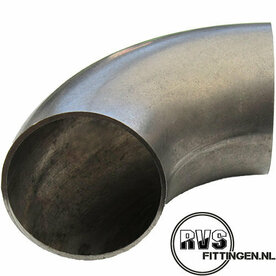 RVS Lasbocht, 323.90 x 3.00, DIN 2606, gelast 5S 90°, 304, R=5S