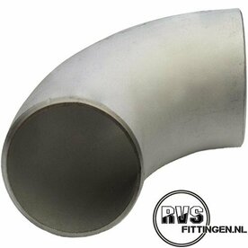 RVS Lasbocht A-403 gelast LR 90° 33.40 x 2.77, 1" SCH10s, 316 R = 38,1