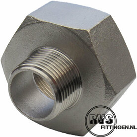 RVS Neg verloopring 1/4" x 1/4"