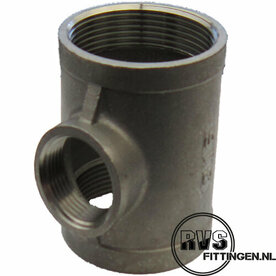 RVS T-stuk verloop 1.1/4" x 3/4"