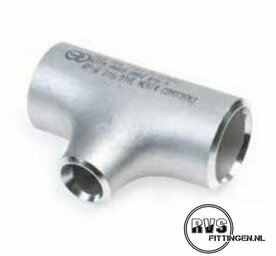RVS Verloop T-stuk, 2" x 1.1/4", ASTM A403, 316, gelast, SCH40s