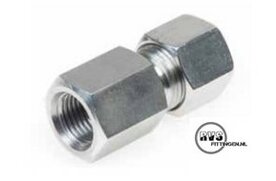 RVS Rechte Opschroefkpl   LR 18 mm - 3/8" BSP cil, 1.4571