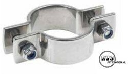 Beugels, per set, incl. bouten en moeren NW 50 / 63.5 mm strip 20 x 3 mm M6, 304