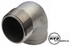 RVS Knie bi-bu 90⁰ 1/4"
