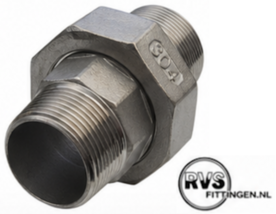 RVS Koppeling bi/bu vlak 1.1/2"